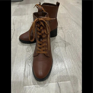 Wild diva brown leather boots
